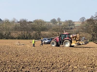 Photo Gallery Image - A tractor working in Claire field brought down an electricity pole