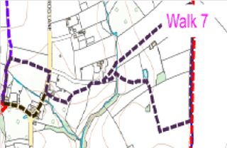 Map showing route of Walk 1